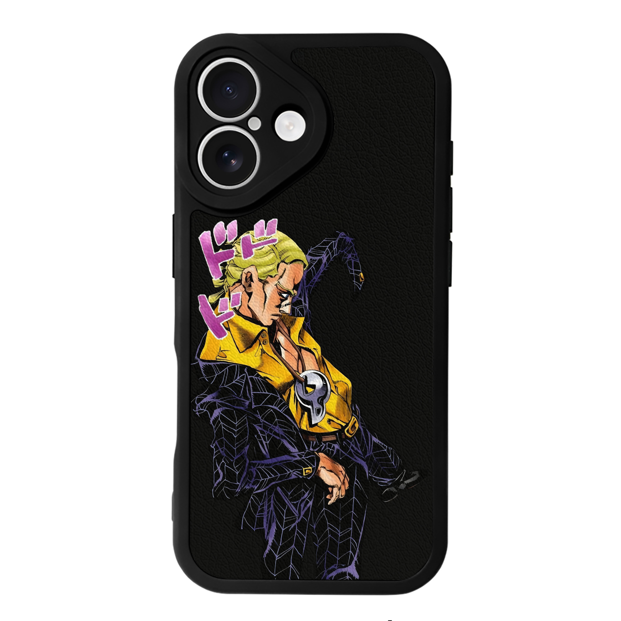 （画像用） ジョジョの奇妙な冒険 プロシュート JoJo's Bizarre Adventure Prosciutto 【iPhone 16シリーズ対応】シリコンスマホケース（レザー調） 材質：シリコン